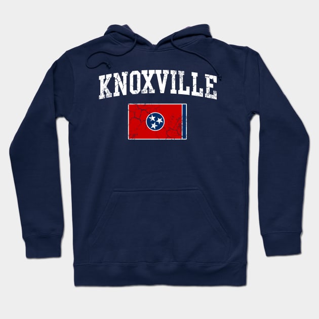 Knoxville Tennessee Flag Vintage Distressed Hoodie by E